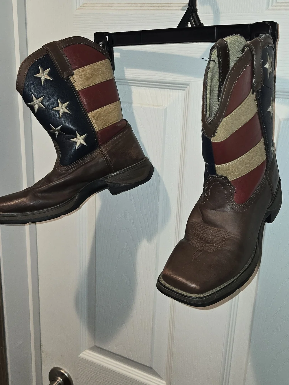 Kids Americana Flag Western Boots in Brown/Red/Blue